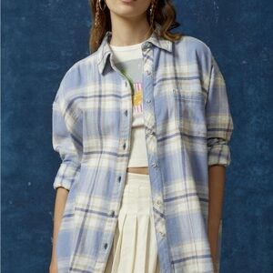 BDG One Way Or Another Plaid Flannel Button Down